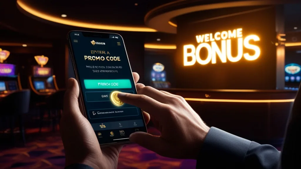 Jogador a inserir um código promocional no registo do casino