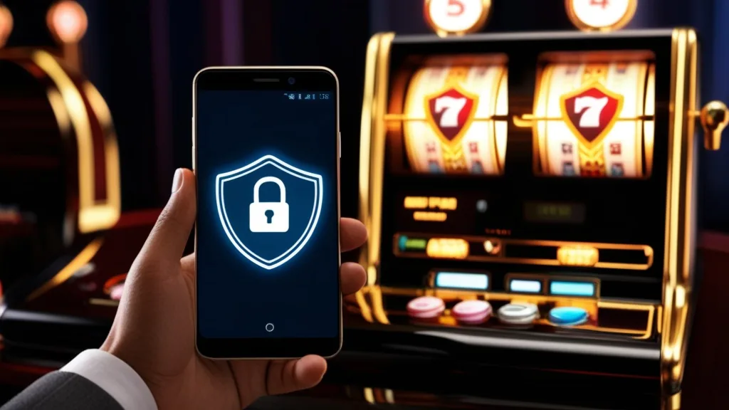 Telemóvel Android a descarregar um APK da West Aces em ambiente de casino