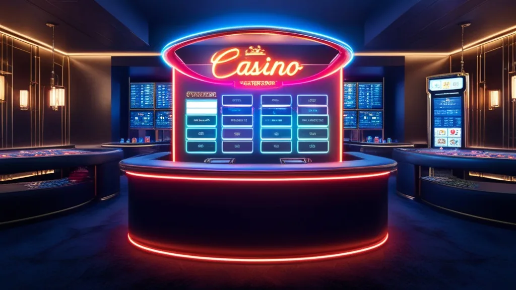 Formulário de cadastro com ambiente de cassino e luzes neon