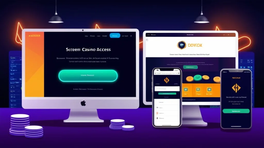 Acesso ao site por computador e celular em ambiente de cassino